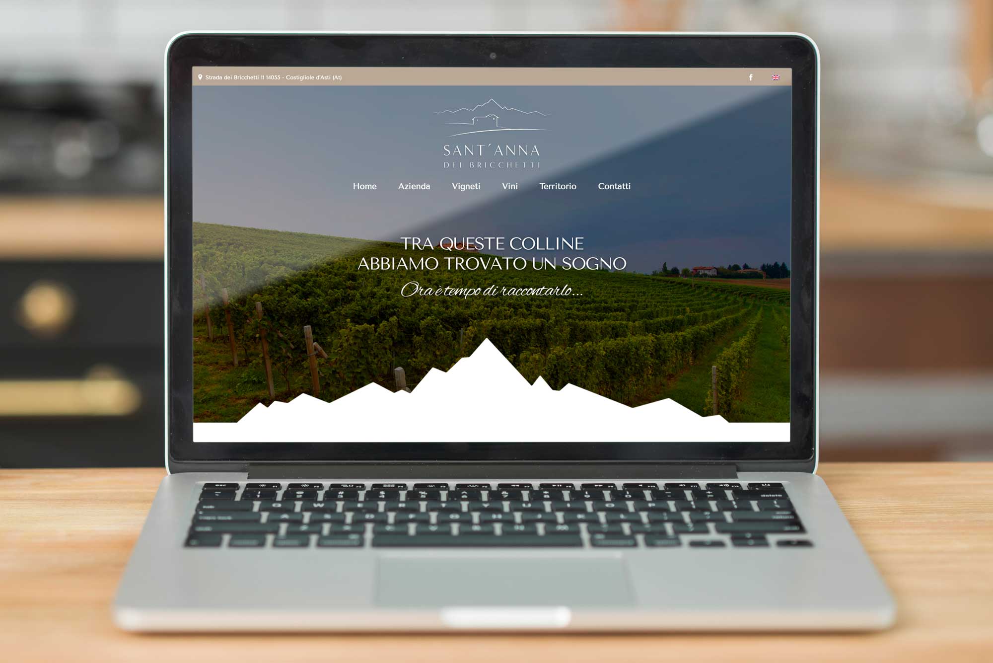 Mockup sito Sant'Anna dei Briccheti su desktop